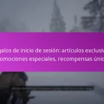 Regalos de inicio de sesión: artículos exclusivos, promociones especiales, recompensas únicas